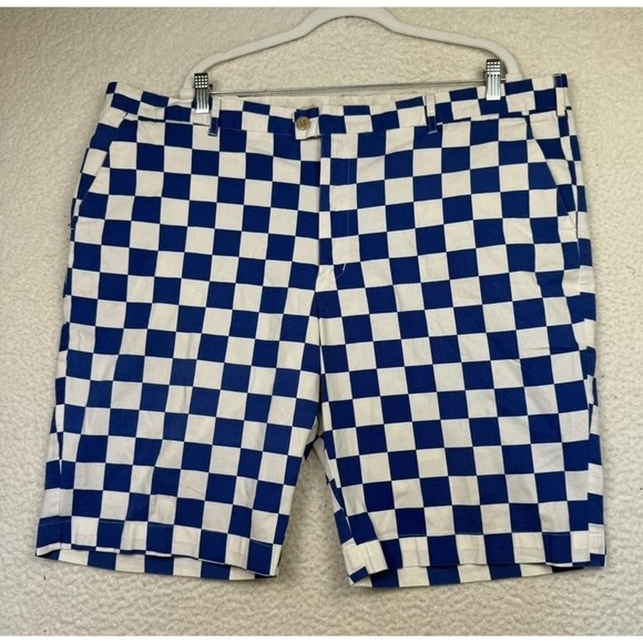 Loudmouth Shorts Mens 44 Golf Bermuda Fun Print Checkered Plaid Stretch Casual - Picture 1 of 9
